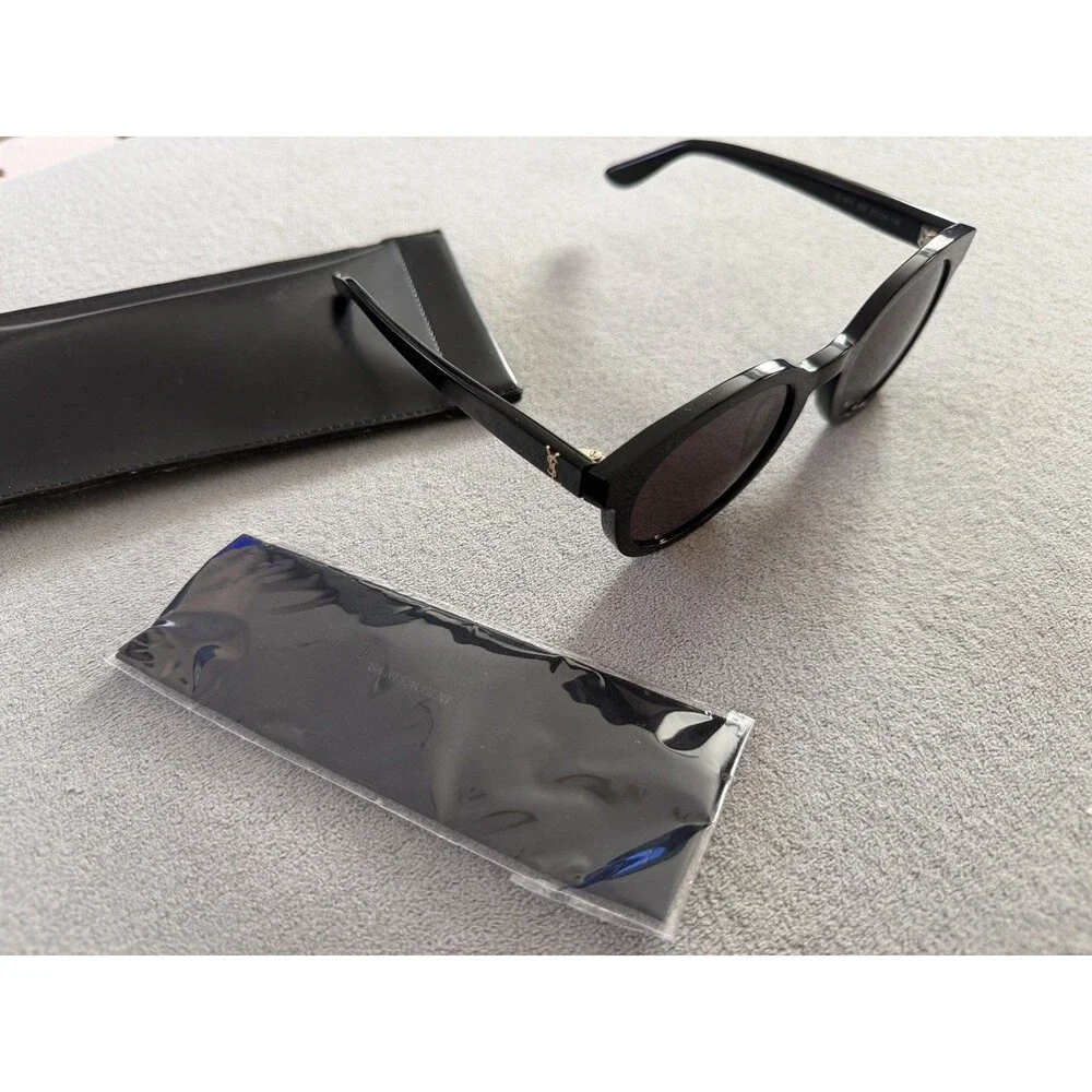 SAINT LAURENT SL M15 005 5124-145 Black Women's Sunglasses Logo Gold